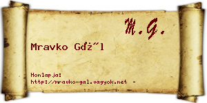 Mravko Gál névjegykártya